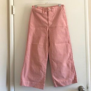 Madewell pale pink wide leg crop pant